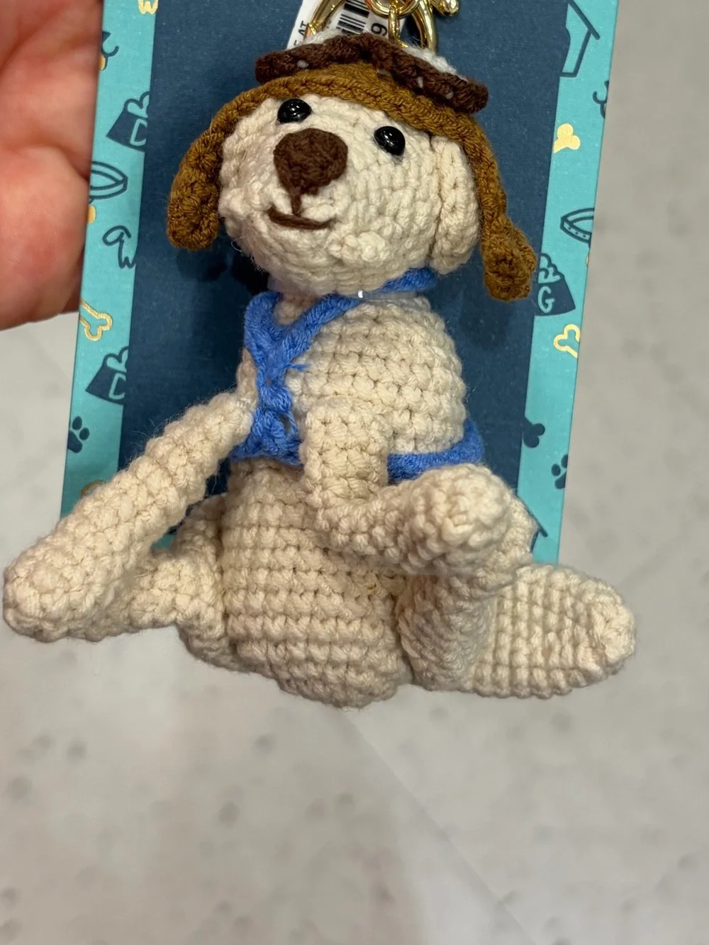 NWT ⚜️🐶⚜️ Piper K Handmade Crochet Dog  Bag Charm & Key Chain